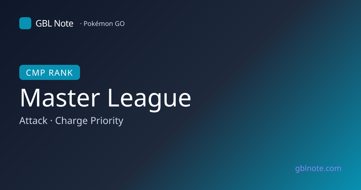 Master League Attack (CMP) Priority Ranking | GBL Note